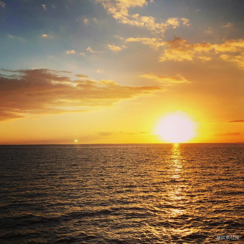 高清摄影 日落 海洋 宁静 自然 风景 夕阳下的海面