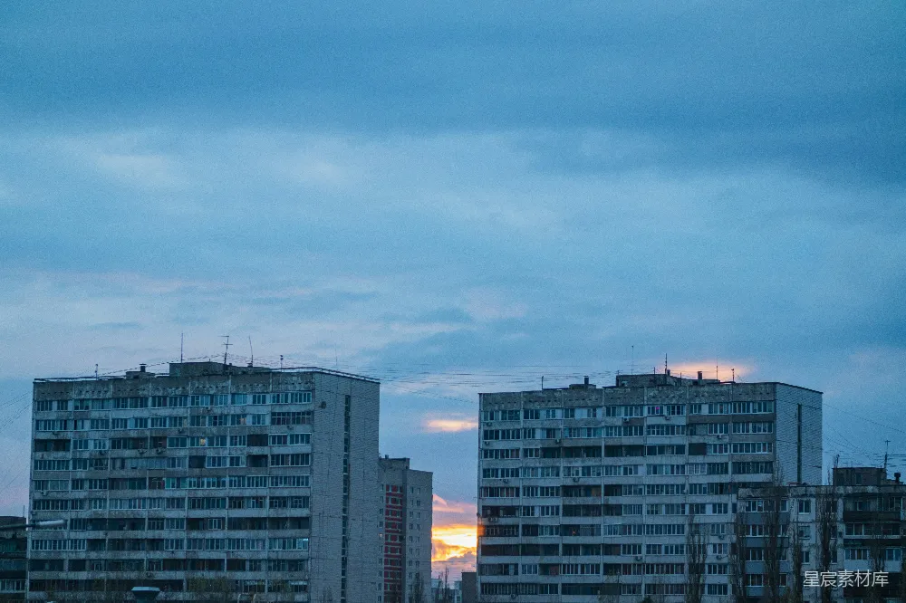 高清摄影 城市 建筑 夕阳 风景 都市 夕阳西下，城市剪影