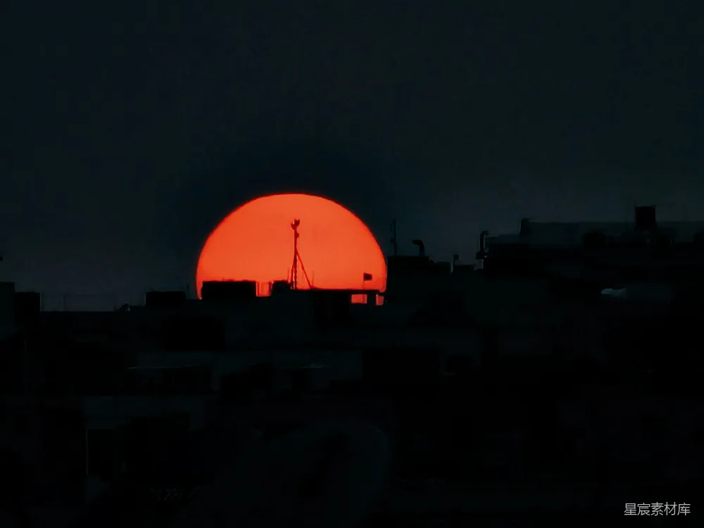 高清摄影 夕阳 城市 剪影 宁静 自然 夕阳下的城市剪影