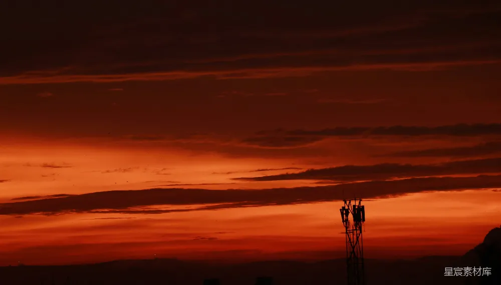 高清摄影 夕阳 剪影 通讯塔 自然风光 城市日落 夕阳下的剪影塔
