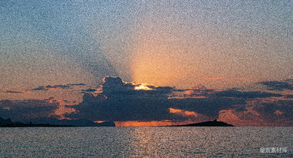 高清摄影 夕阳 海景 宁静 自然 风景 夕阳下的海平线