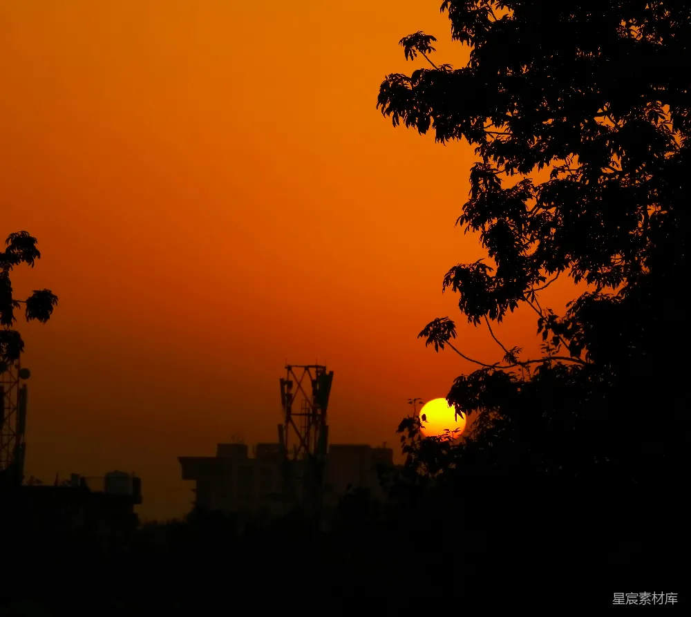 高清摄影 夕阳 城市 剪影 自然 城市风光 夕阳下的都市剪影