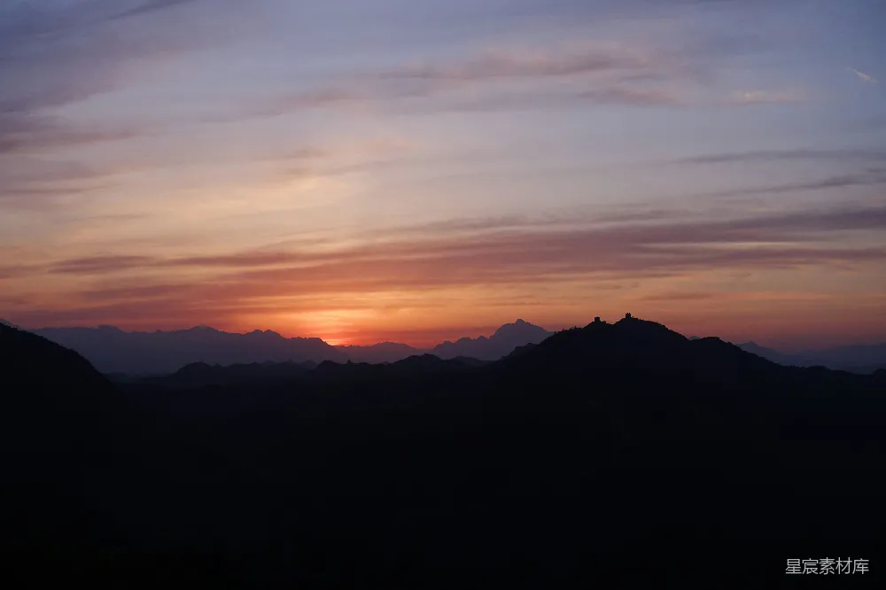 高清摄影 长城 日落 风景 自然 历史 夕阳下的长城