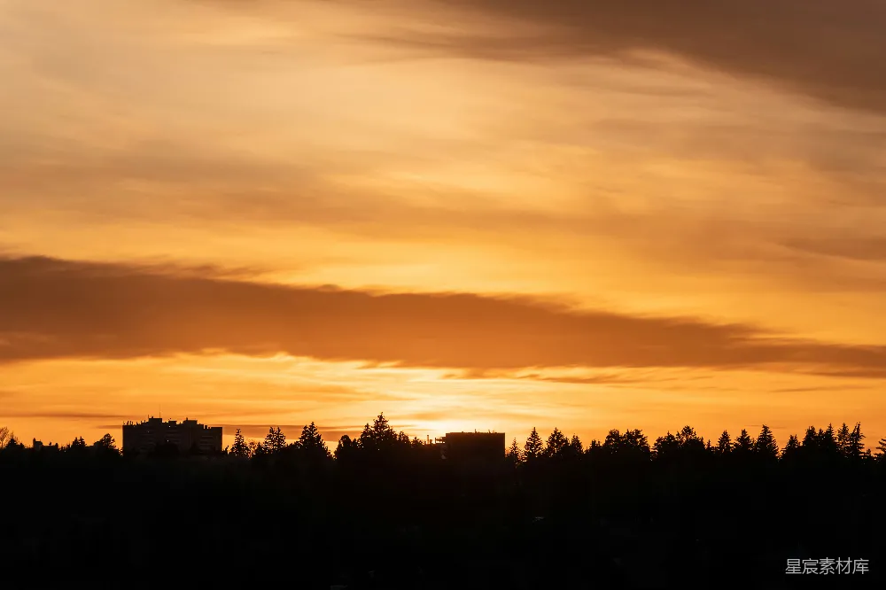高清摄影 日落 城市 剪影 自然 风景 夕阳下的城市剪影
