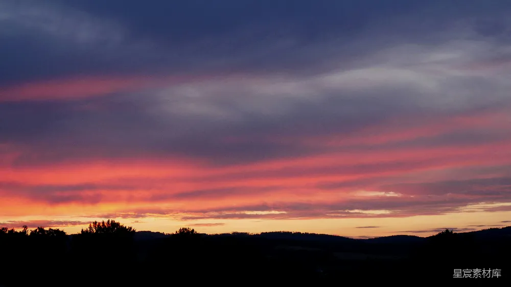 高清摄影 日落 天空 宁静 自然 风景 夕阳下的宁静天空