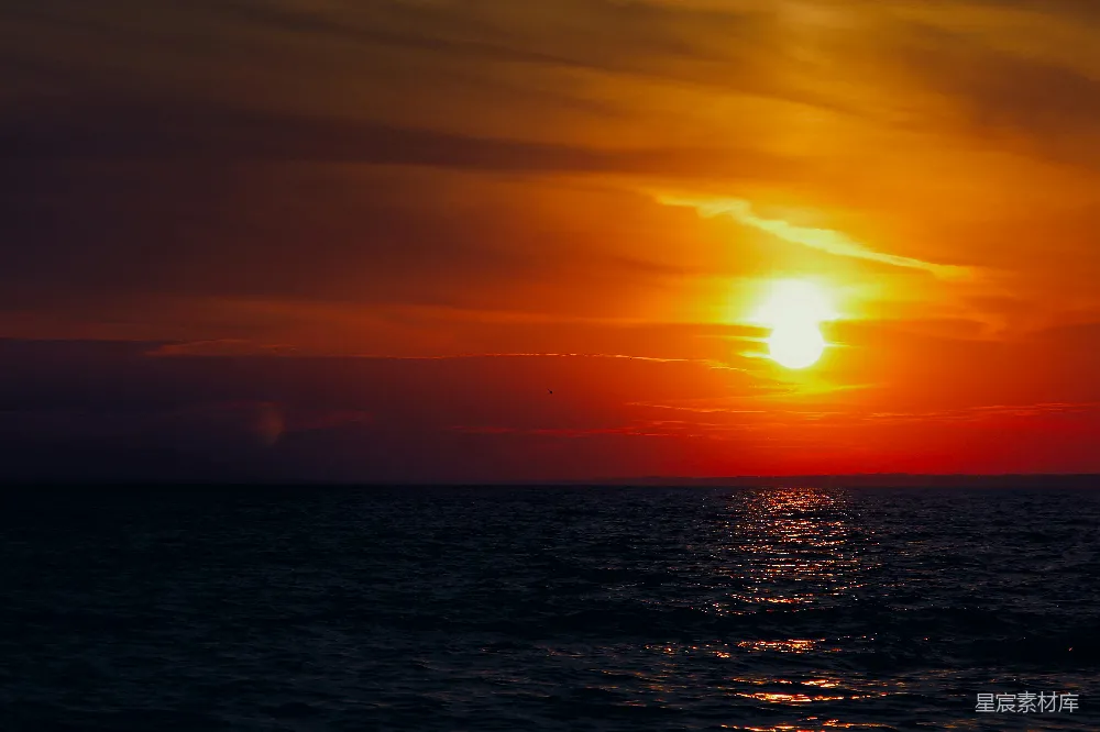 高清摄影 日落 海景 宁静 自然 夕阳 海上的日落