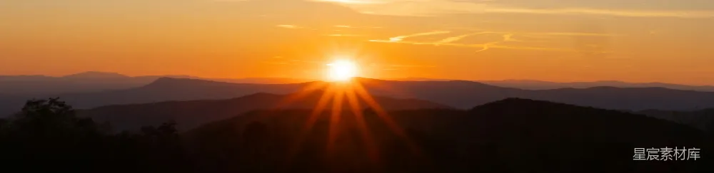 高清摄影 日落 山丘 自然美景 宁静 户外 夕阳下的山丘轮廓