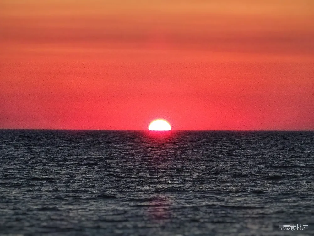 高清摄影 日落 海洋 宁静 自然 美景 日落海平线