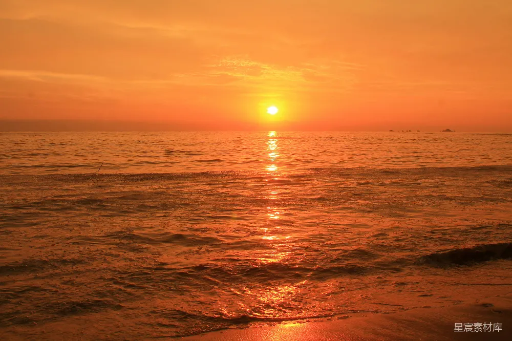 高清摄影 日落 海滩 自然美景 宁静 旅行 金色海滩的日落