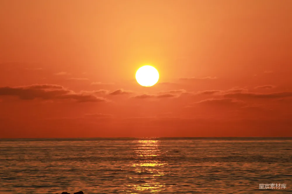 高清摄影 日落 海洋 宁静 自然风光 夕阳 夕阳下的海面