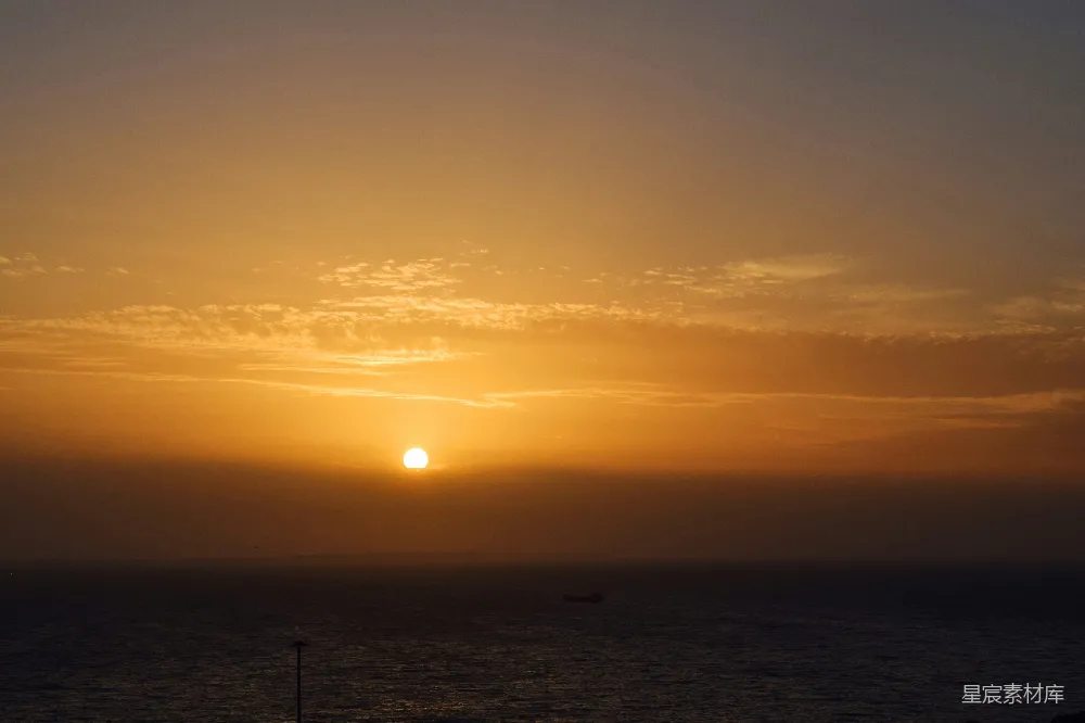 高清摄影 日落 海景 宁静 自然 风景 日落海面的宁静