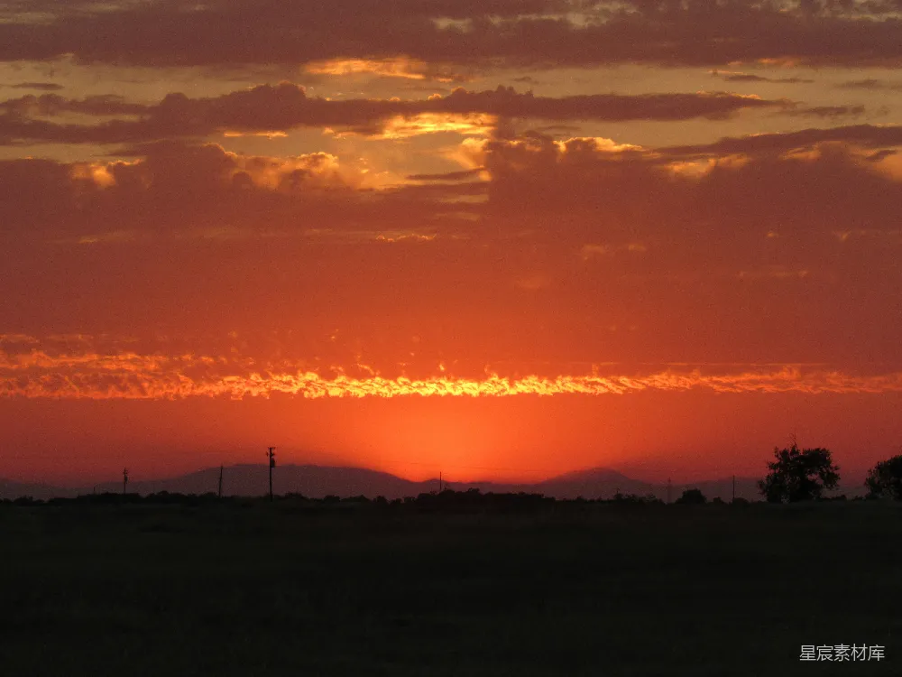 高清摄影 日落 宁静 田野 自然 夕阳 夕阳下的宁静田野