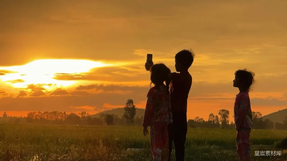高清摄影 乡村 童年 夕阳 自然 生活 夕阳下的乡村童年