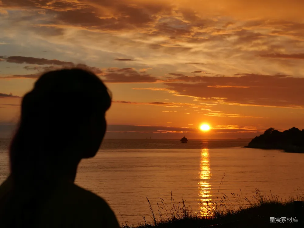 高清摄影 日落 剪影 宁静 自然 风景 夕阳下的剪影