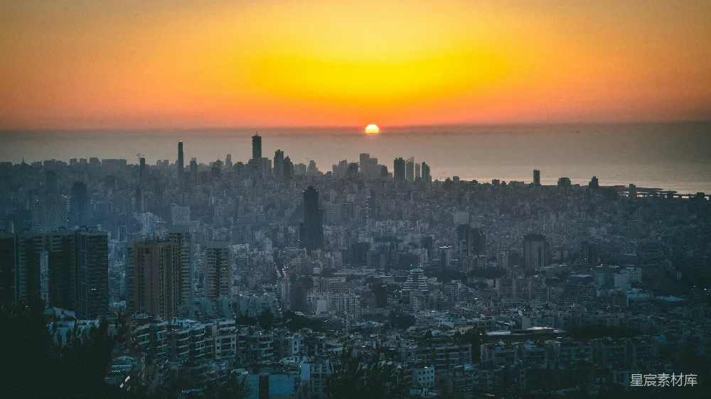 高清摄影 城市 日落 建筑 风景 黄昏 城市日落景色