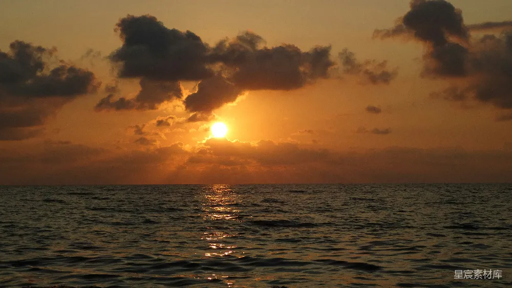 高清摄影 日落 海景 自然风光 宁静 夕阳 海上的日落