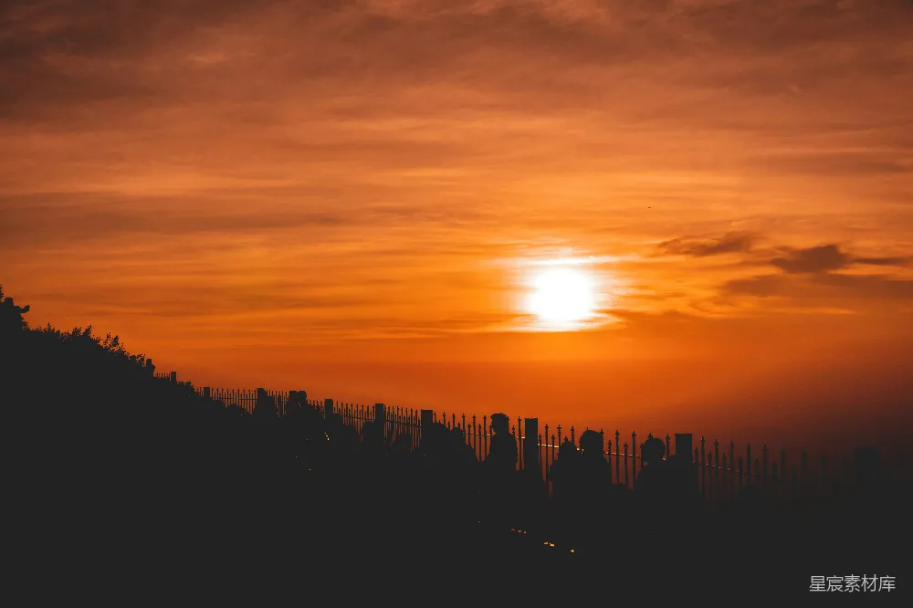 高清摄影 日落 剪影 自然景观 夕阳 户外 日落时分的剪影