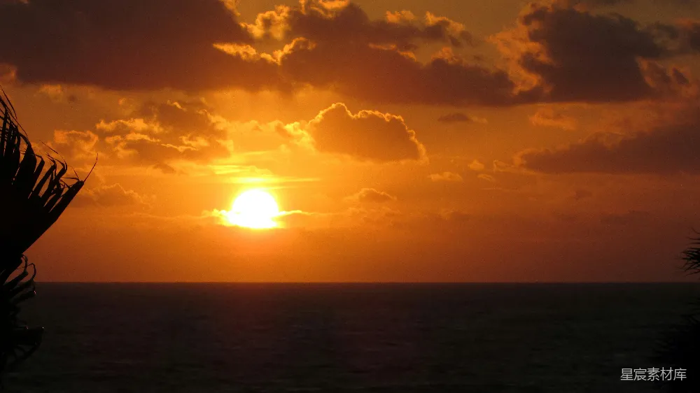 高清摄影 夕阳 海景 宁静 自然风光 日落 海上的夕阳