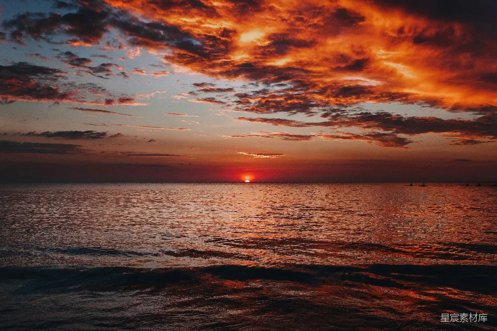 高清摄影 日落 海景 自然风光 宁静 户外 夕阳下的海洋