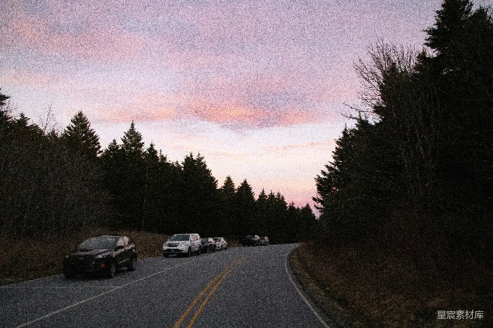 高清摄影 自然风光 公路旅行 日落 森林 旅行 夕阳下的森林公路