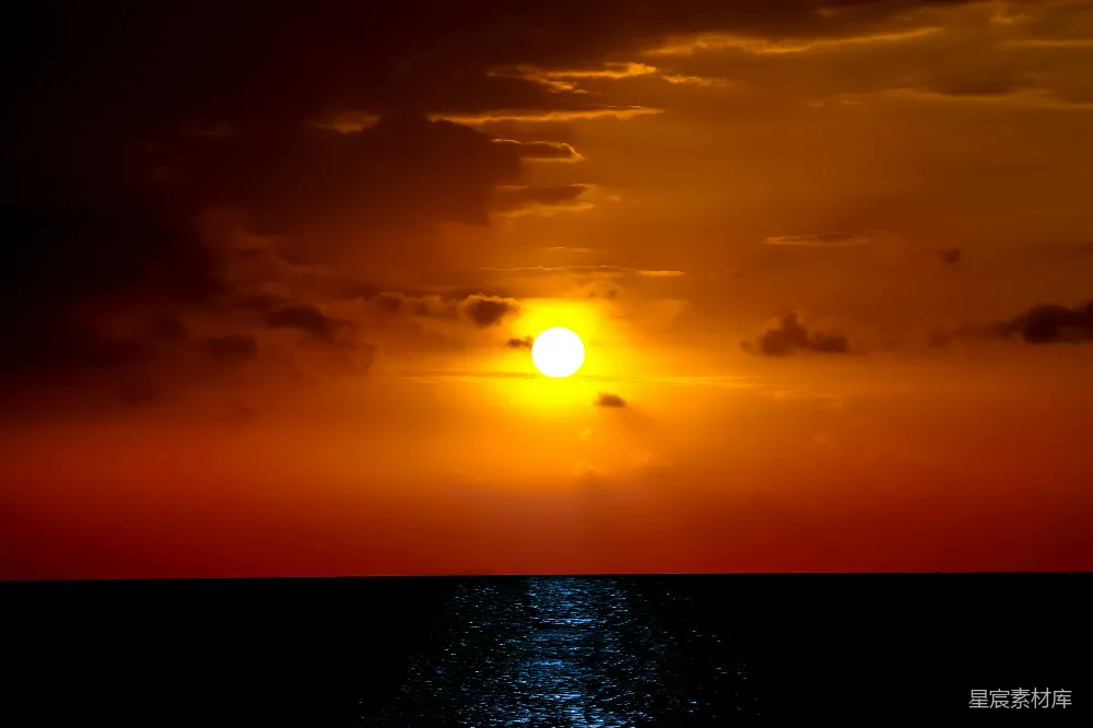 高清摄影 日落 海洋 自然景观 宁静 美丽 海平面上的日落