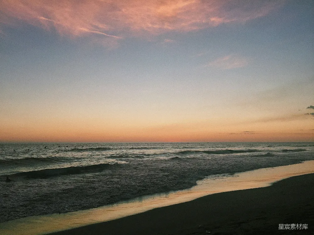 高清摄影 海滩 日落 平静 自然风光 放松 日落时分的海滩