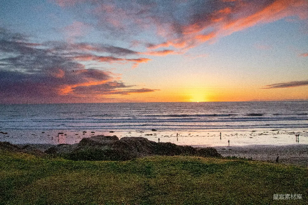高清摄影 海滩 日落 自然风光 休闲时光 宁静 夕阳下的海滩