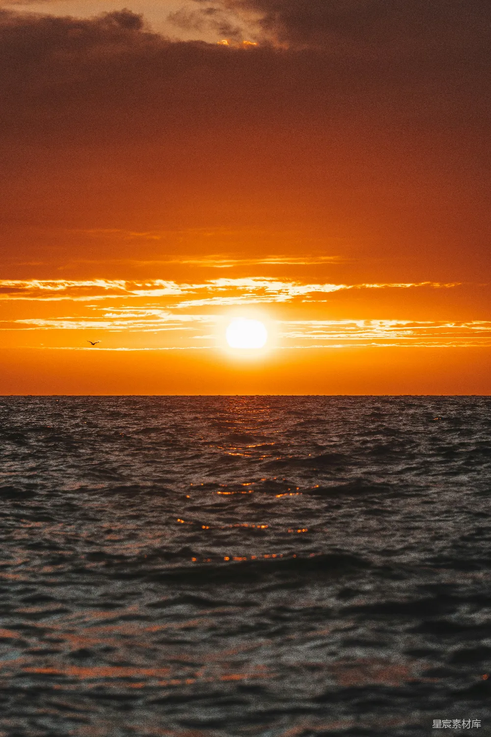 高清摄影 日落 海洋 自然美景 宁静 风景 海上的日落