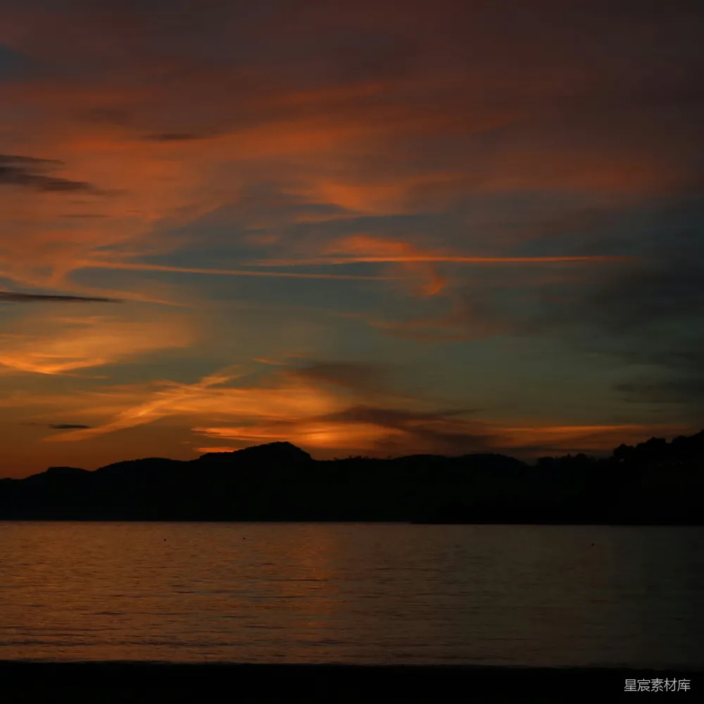高清摄影 日落 海边 宁静 自然风光 浪漫 夕阳下的宁静海景