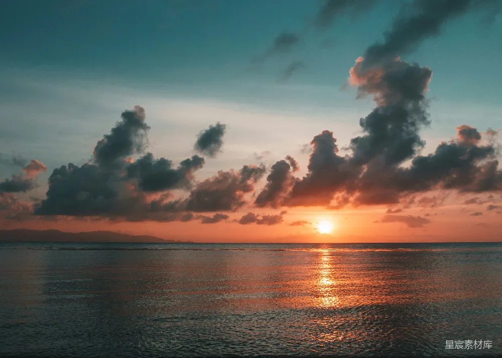 高清摄影 自然风光 日落 海洋 宁静 风景 海天一色的夕阳