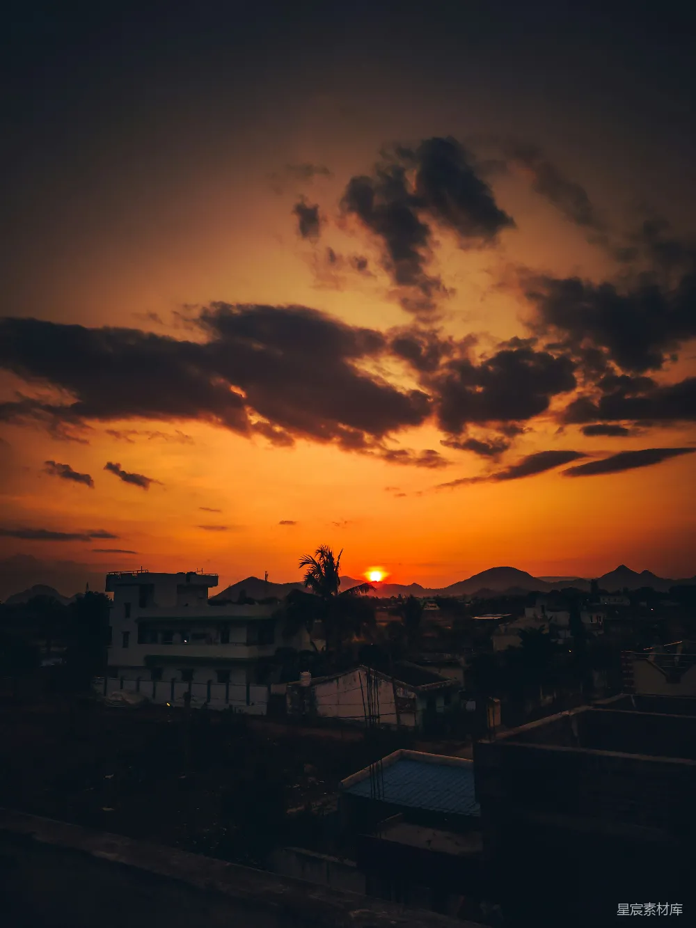 高清摄影 城市 夕阳 剪影 风景 黄昏 夕阳下的城市剪影