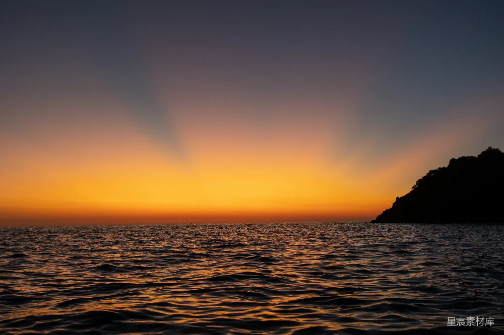 高清摄影 日落 海景 宁静 自然 黄昏 日落海景