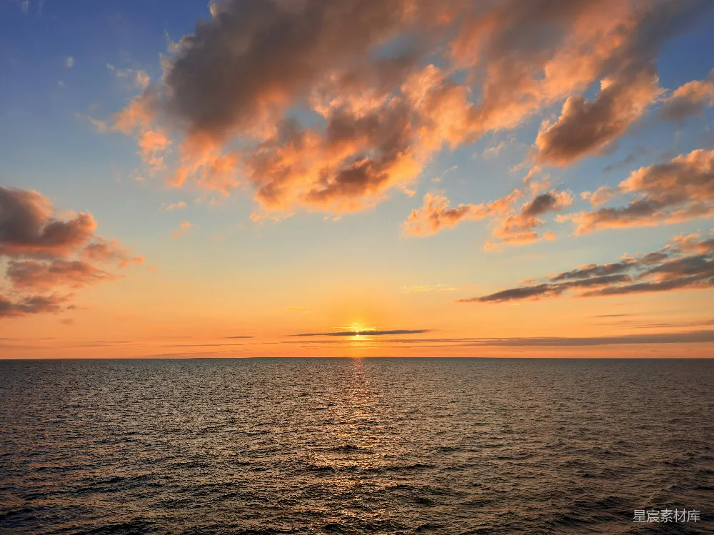高清摄影 日落 海洋 自然风光 平静 宁静 日落海景