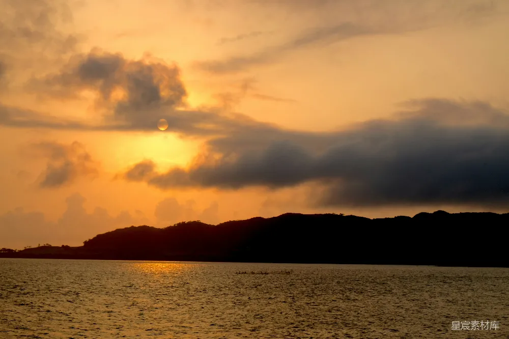 高清摄影 日落 海岸 宁静 自然风光 风景 日落时分的宁静海岸