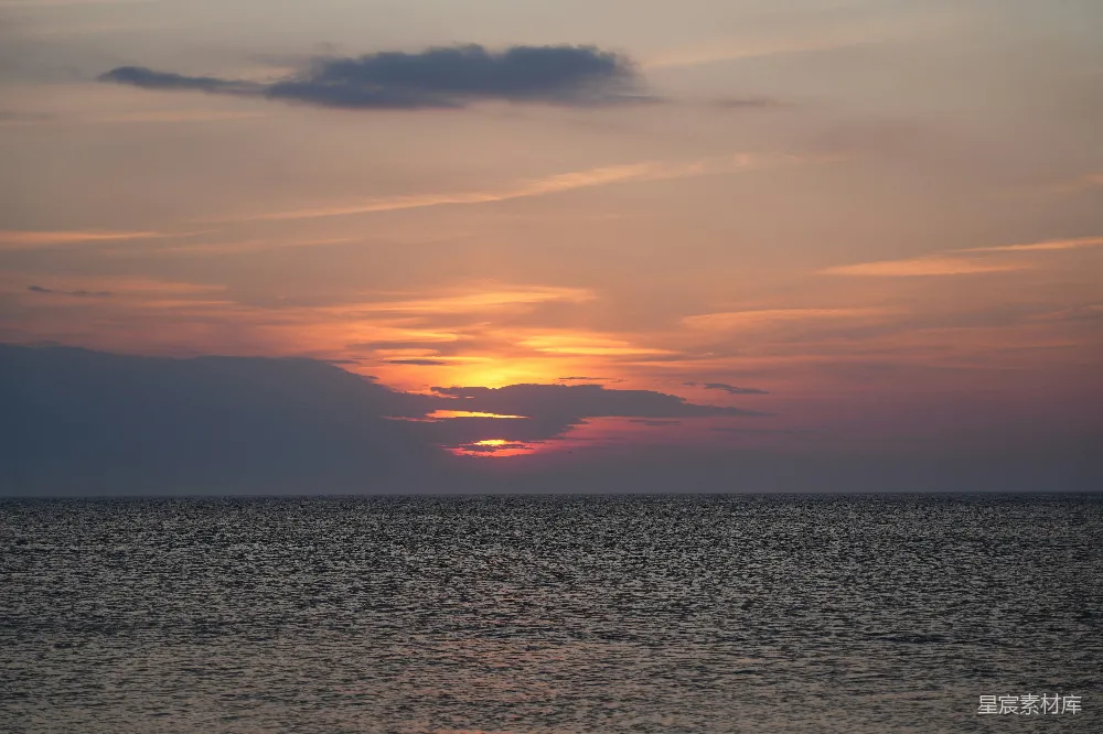 高清摄影 日落 海景 宁静 自然风光 平静 海平线上的日落
