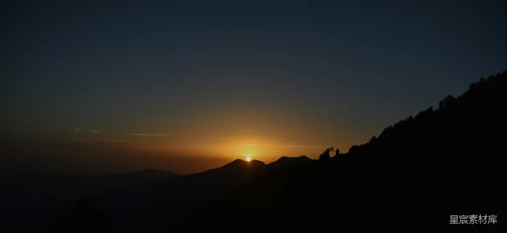 高清摄影 日落 山影 宁静 自然美景 黄昏 日落山影