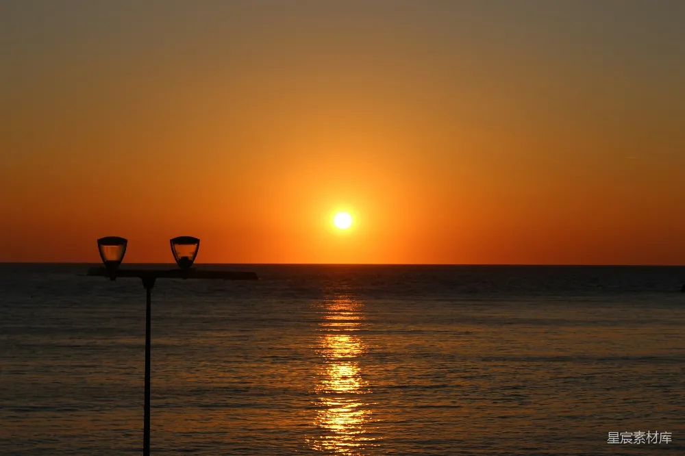 高清摄影 日落 海景 宁静 自然 夕阳 海边日落