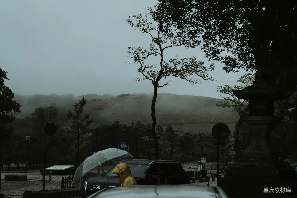 高清摄影 雨景 自然 宁静 山景 人文 雨中的宁静山景
