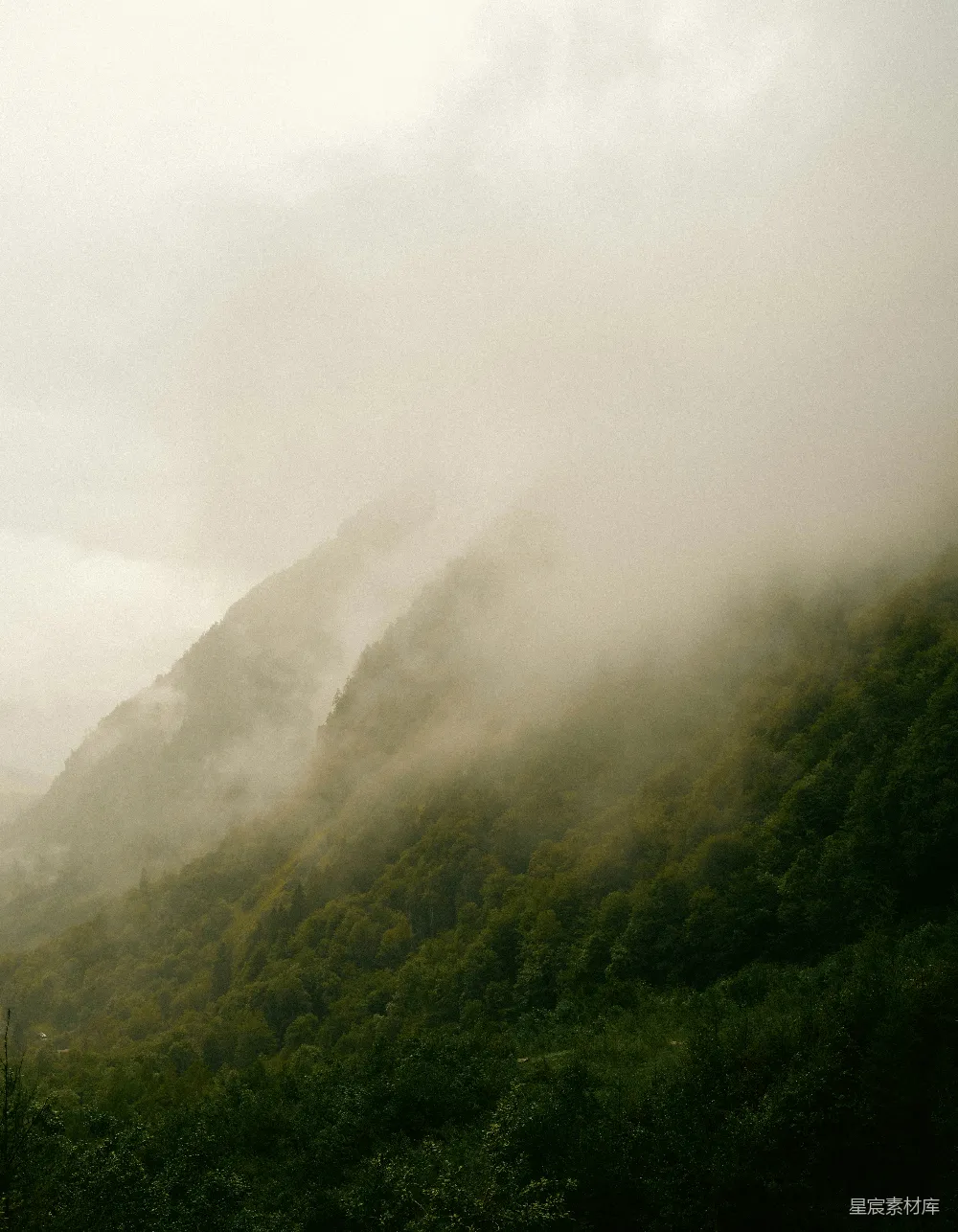 高清摄影 山景 雾气 自然 宁静 户外 雾中青山