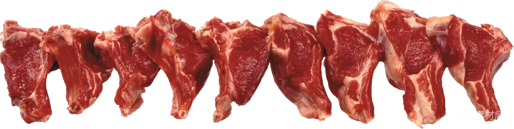 元素素材 一排新鲜带骨生羊肉块