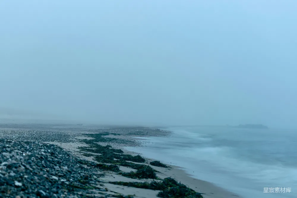 高清摄影 海滩 雾气 自然 宁静 风景 雾蒙蒙的海滩