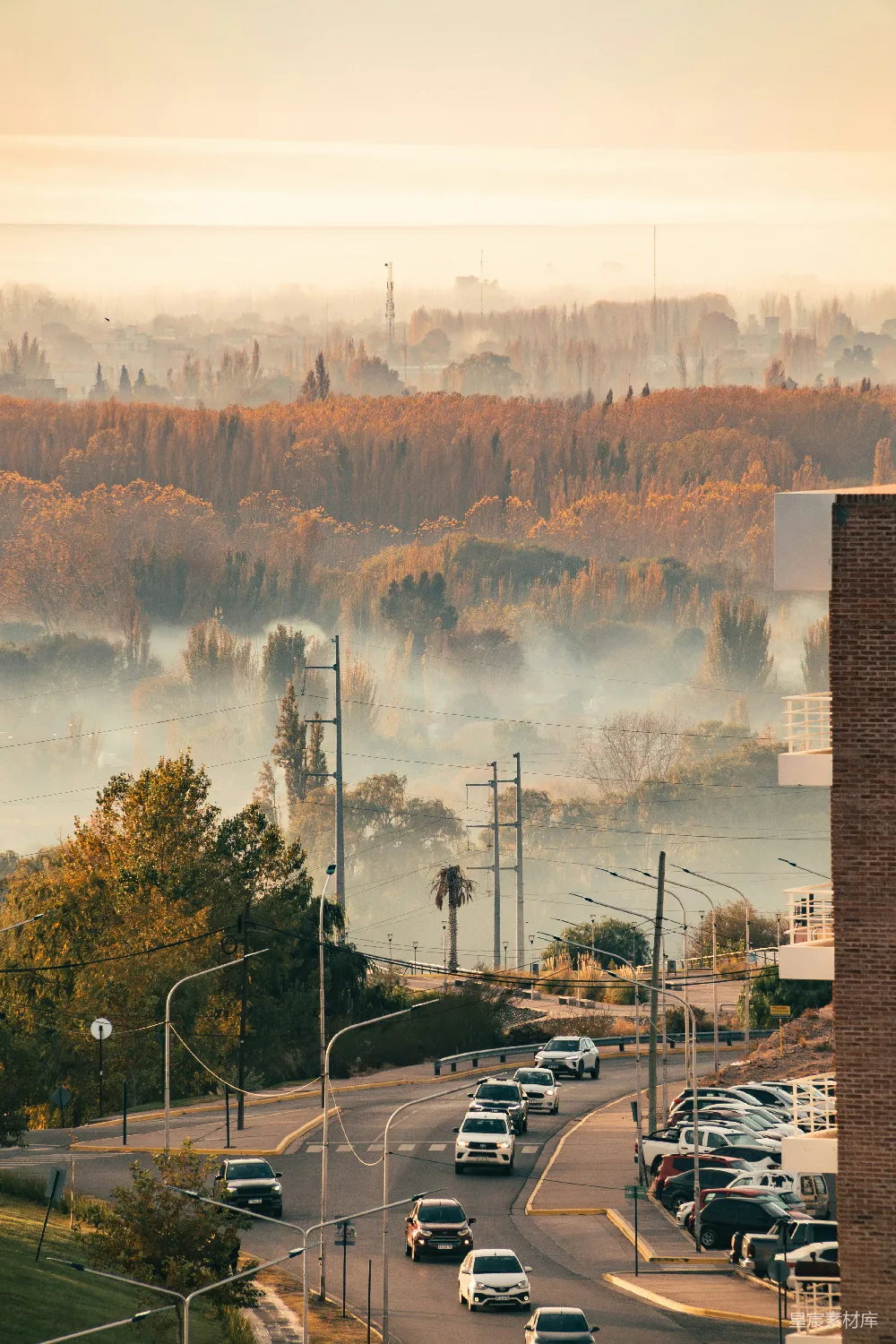 高清摄影 晨雾 城市 自然风光 日出 城市生活 晨雾中的城市景色