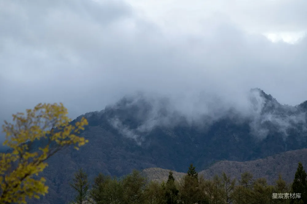 高清摄影 自然风光 山景 云雾缭绕 宁静 户外 雾气缭绕的山景