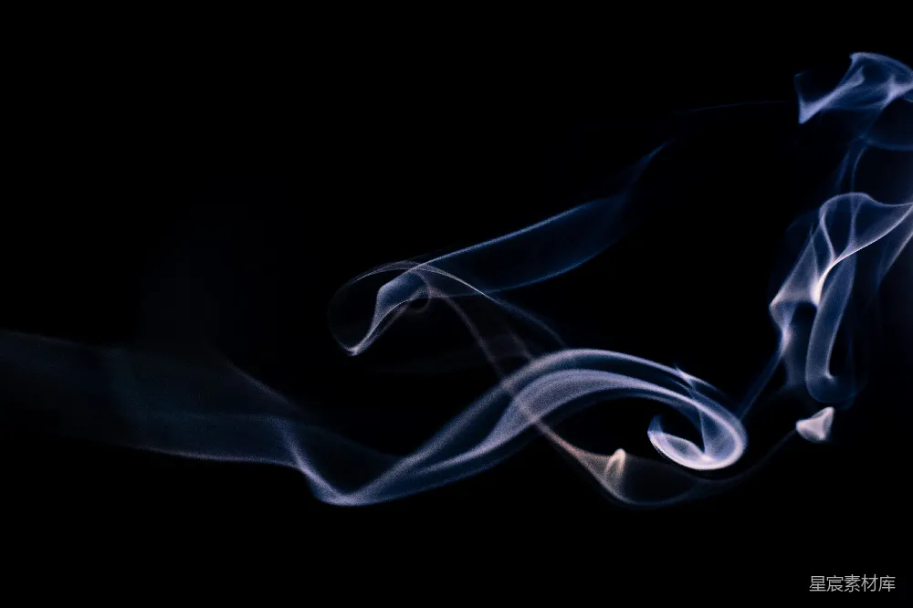 高清摄影 烟雾 抽象 艺术 静谧 深色背景 蓝色烟雾的舞动