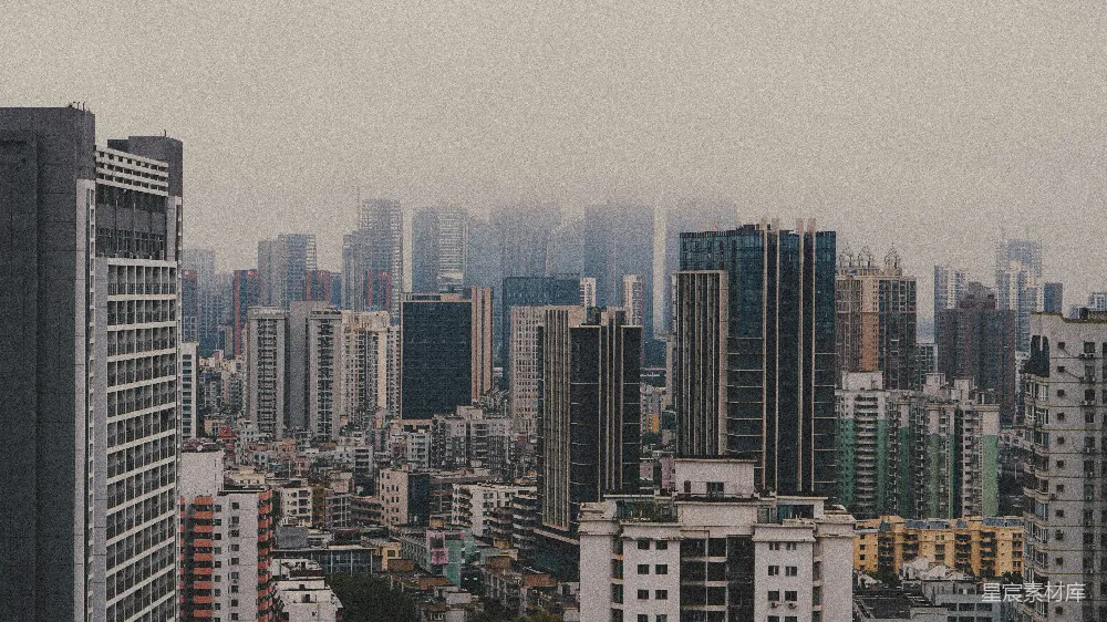 高清摄影 城市 建筑 风景 城市风光 现代 朦胧中的城市天际线