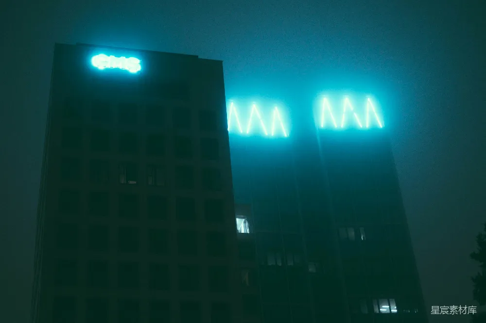 高清摄影 夜景 霓虹灯 城市 现代感 建筑 夜幕下的霓虹灯塔