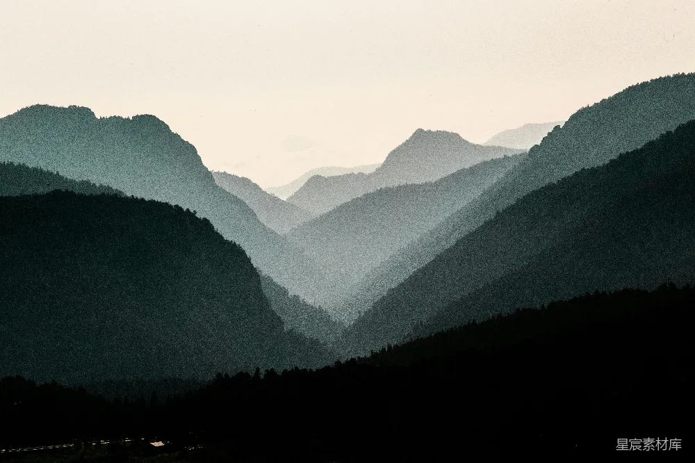高清摄影 山脉 清晨 宁静 自然 风景 山谷的清晨