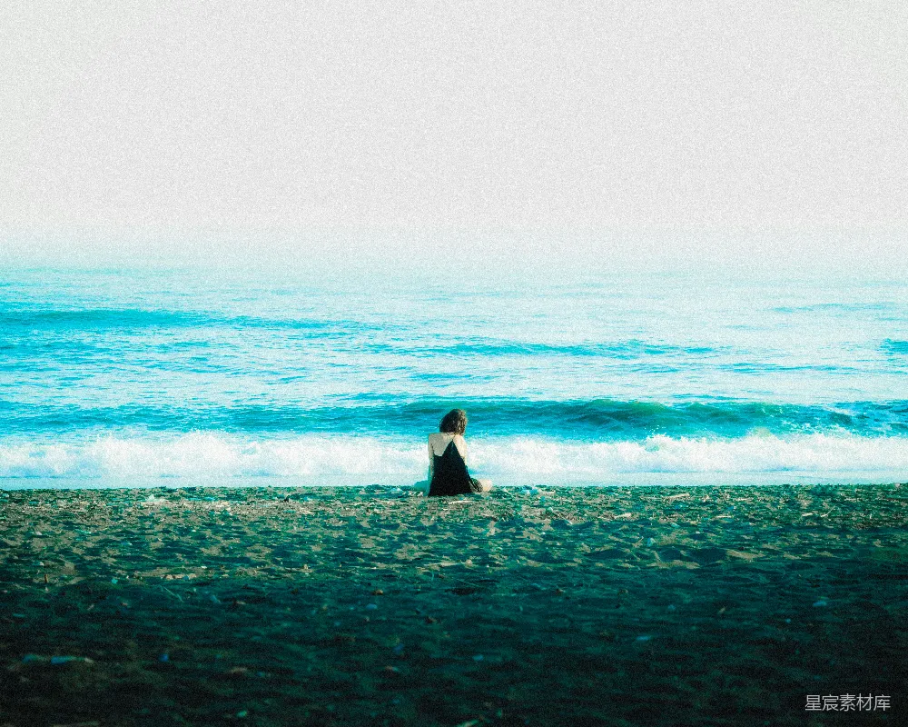 高清摄影 海滩 孤独 宁静 海岸线 风景 海边的静谧时光