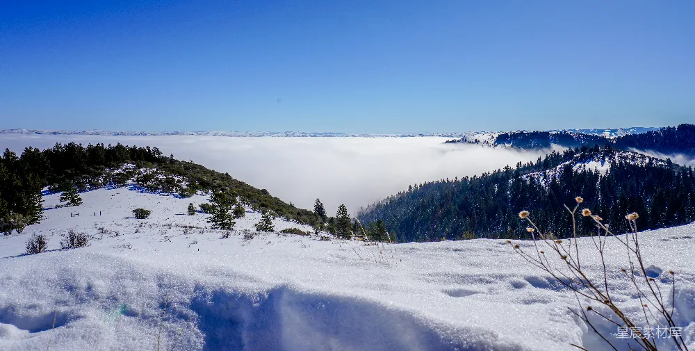 高清摄影 雪景 自然风光 云海 冬季 户外 雪景中的云海