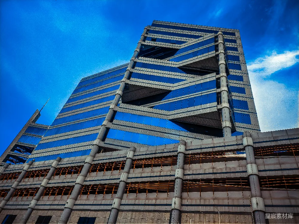 高清摄影 建筑 现代 几何 蓝色 城市 现代建筑的几何美感